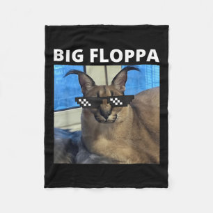 Big Floppa Meme Cat Fleece Blanket