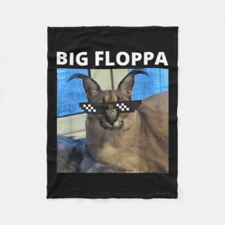 Big Floppa Meme Cat Fleece Blanket