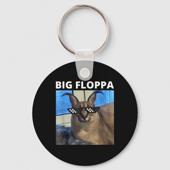 Big Floppa Meme Cat  Keychain (Front)