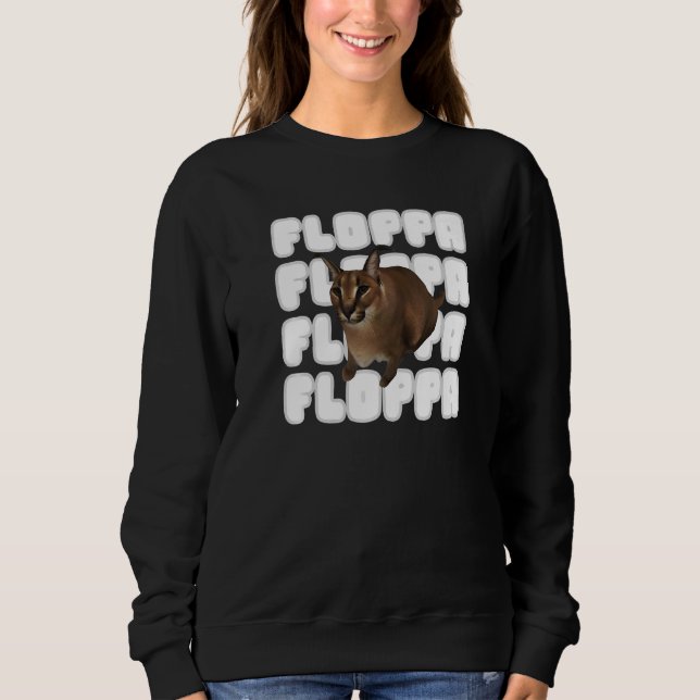 Big Floppa Meme Cat Sweatshirt (Front)