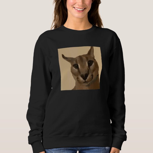 Big Floppa Meme Cat Sweatshirt (Front)