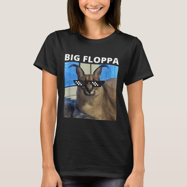 Big Floppa Meme Cat  T-Shirt (Front)
