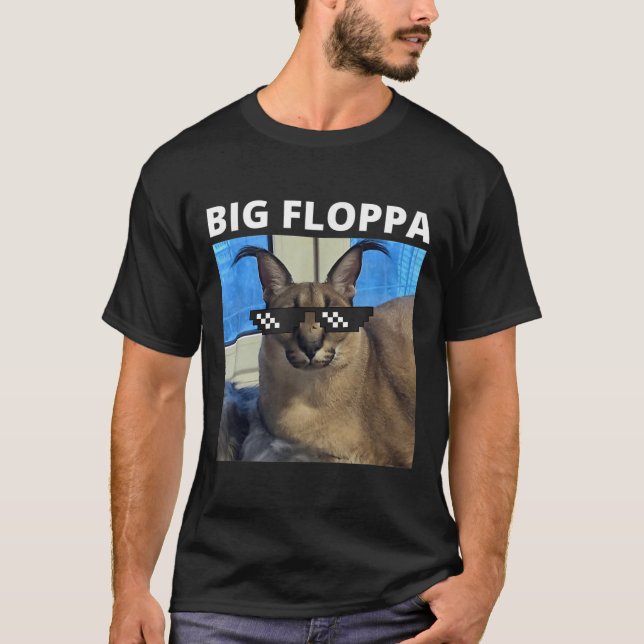 Big Floppa Meme Cat  T-Shirt (Front)