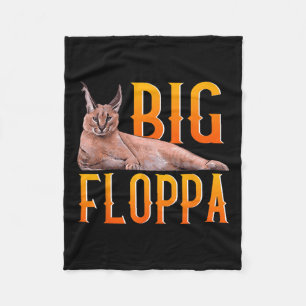Big Floppa Meme Cute Caracal Cat Fleece Blanket