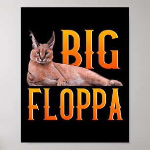Big Floppa Meme Cute Caracal Cat Poster
