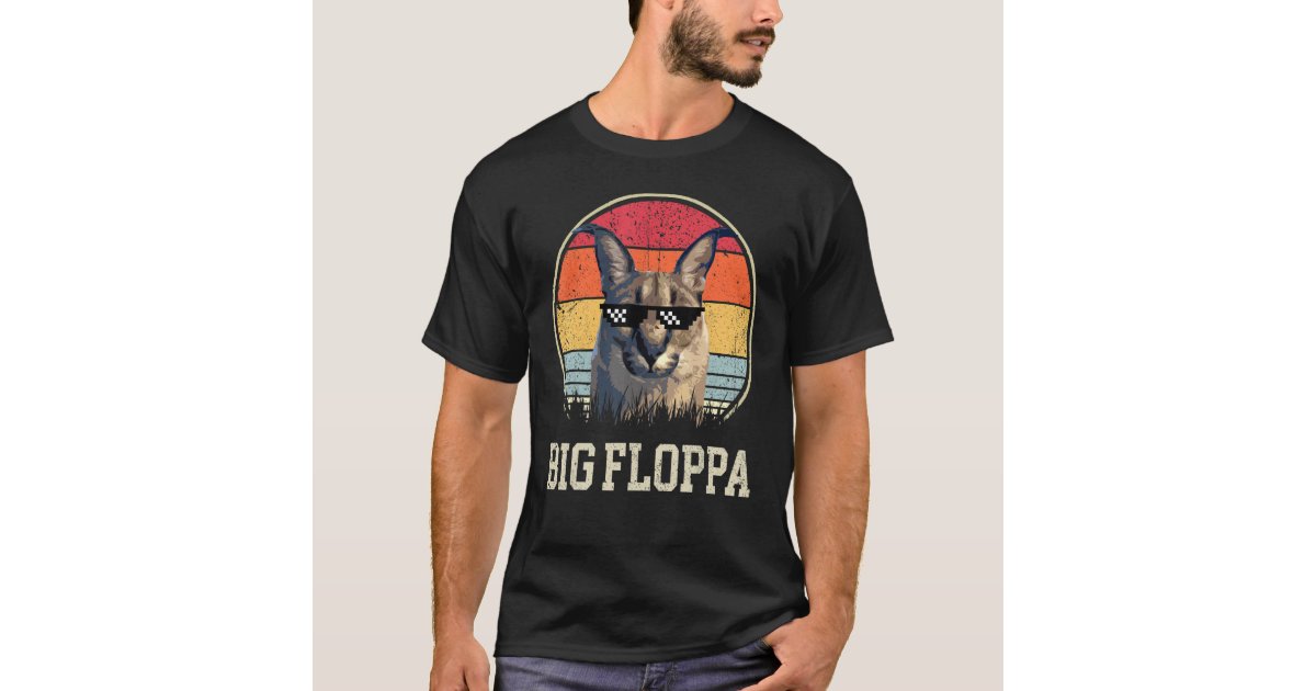 Big Floppa Meme Cat Cute Funny Caracal Cat Retro Historical