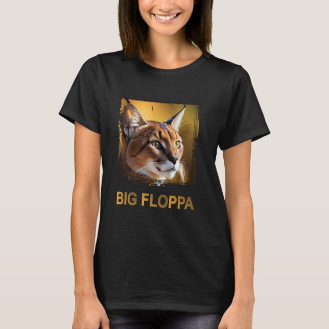Big Floppa Meme Cute Caracal Cat T-Shirt (Front)