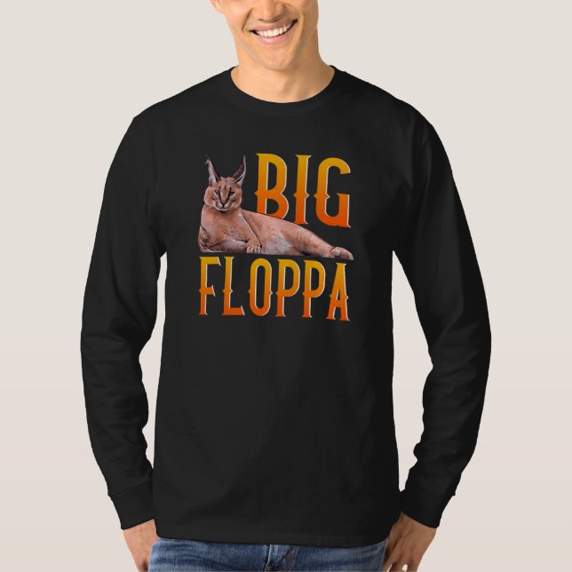 Big Floppa Meme Cute Caracal Cat T-Shirt (Front)