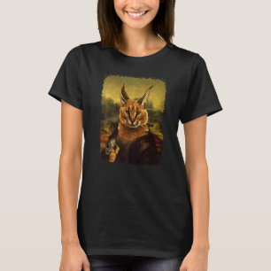 Big Floppa Meme funny Caracal retro vintage Cat wi T-Shirt