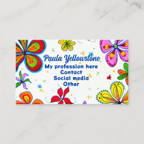 Big Flowers Art Business Card