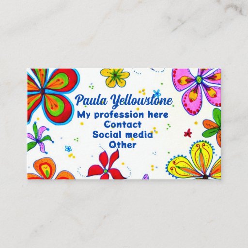 Customizable Big Flowers Art Business Card