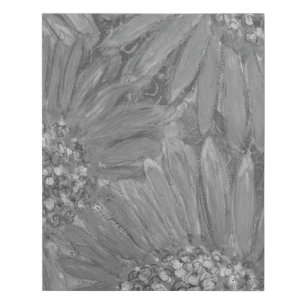 Big Flowers Black-White Faux Canvas Print