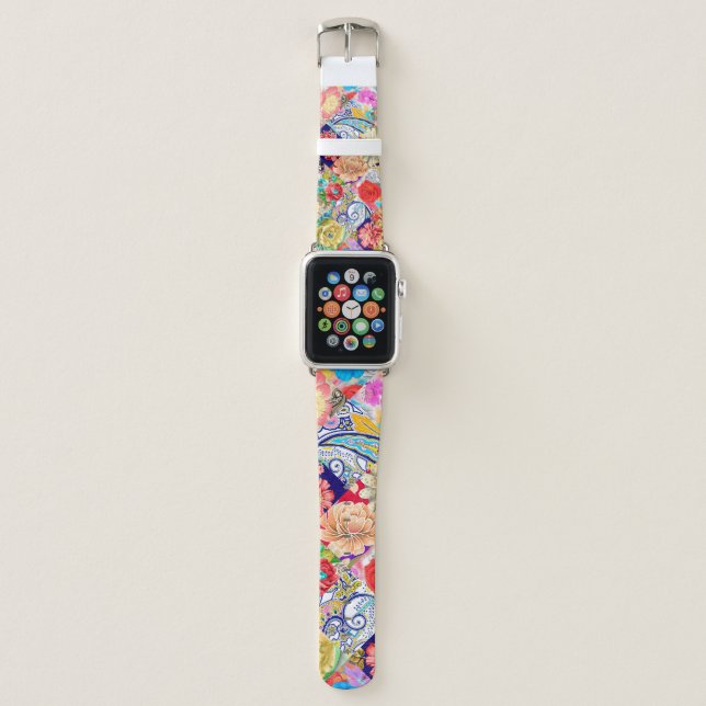 big flowers collection apple watch band (Front)