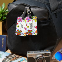 Big Flowers Double-Sided Personalized Luggage Tags