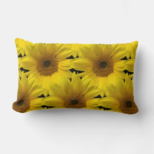 big flowers lots of large yellow daisies lumbar pillow