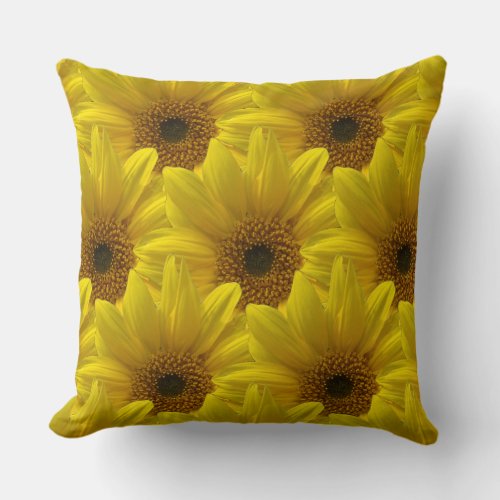big flowers lots of large yellow daisies throw pillow