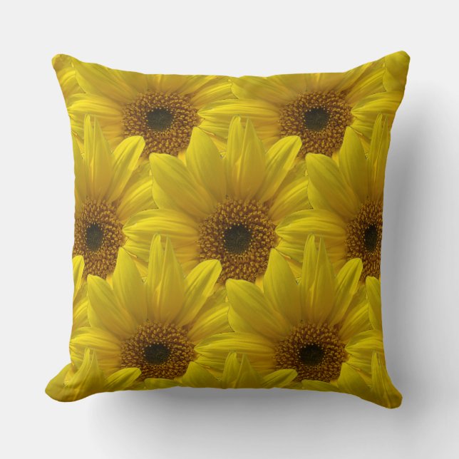 big flowers lots of large yellow daisies throw pillow (Front)