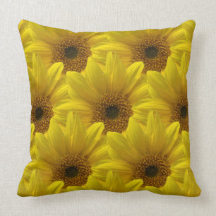 big flowers lots of large yellow daisies throw pillow