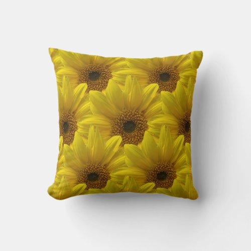 big flowers lots of large yellow daisies throw pillow