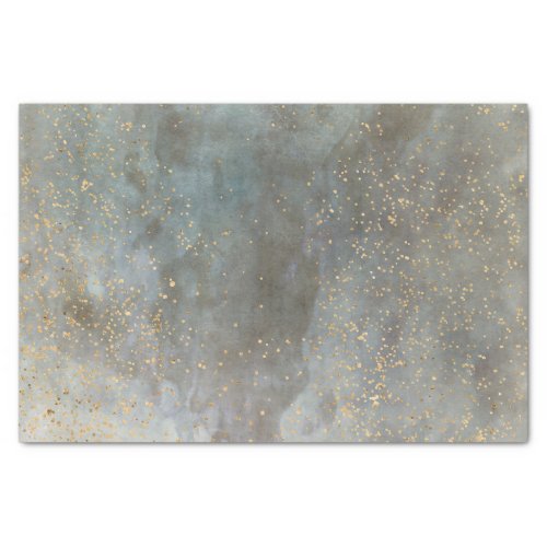 Big fog grey galaxy gold dots distressed textured tissue paper