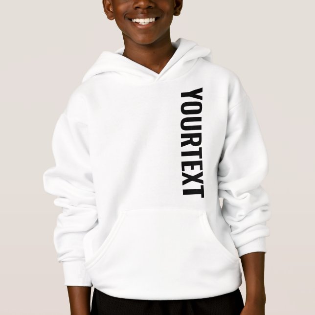 Big Font Text Template Kids Boys Both Sided Print Hoodie (Front)