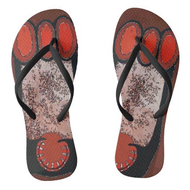 Big Foot  Abstract Flip Flops (Footbed)