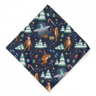 Big Foot, Aliens, & Reindeer Christmas Bandana
