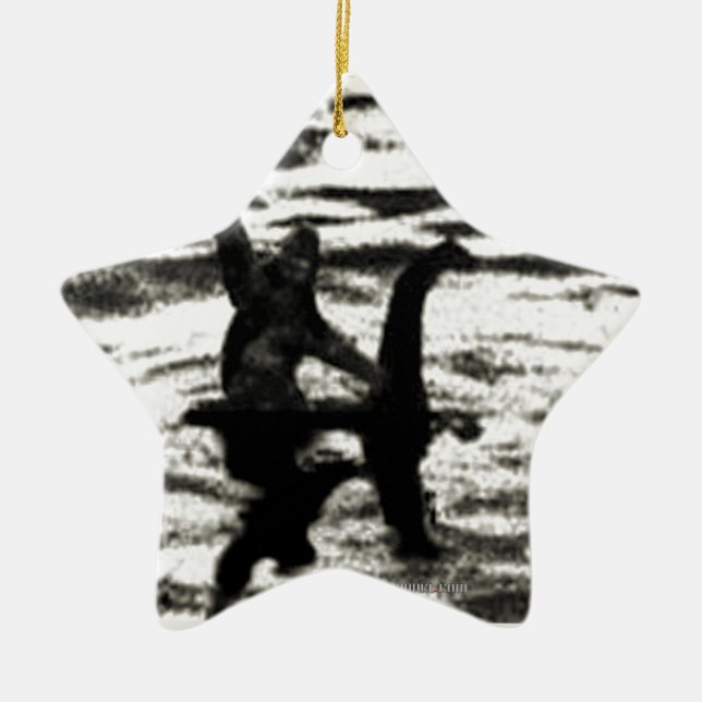 Big Foot and Bessie The lake monster sighting Ceramic Ornament (Front)