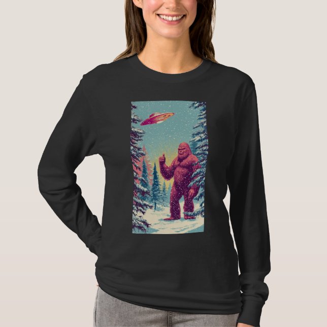 BIG FOOT AND UFO T-Shirt (Front)
