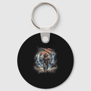 Big foot bigfoot sasquatch american flag patriotic keychain