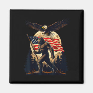 Big foot bigfoot sasquatch american flag patriotic magnet