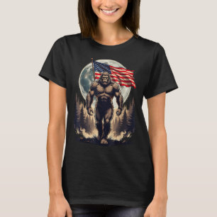 Big foot bigfoot sasquatch american flag patriotic T-Shirt