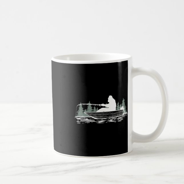 Big Foot Fishing Fishy Fishing Lover Fisherman Ret Coffee Mug (Right)