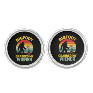 Big Foot Grabbed My Wiener Funny Sasquatch Cufflinks
