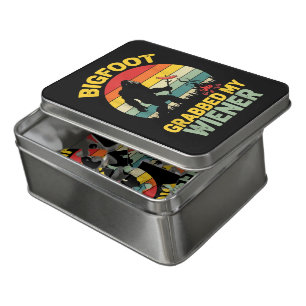 Big Foot Grabbed My Wiener Funny Sasquatch Jigsaw Puzzle