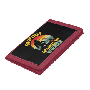 Big Foot Grabbed My Wiener Funny Sasquatch Tri-fold Wallet