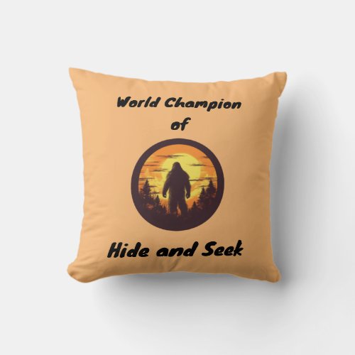 Big Foot  Hide and Seak Champion Sherpa Blanket Throw Pillow