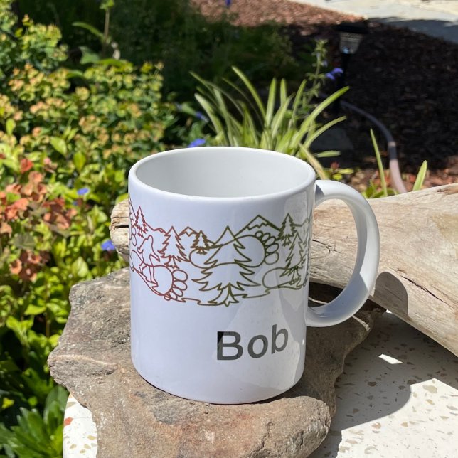 Big Foot Hiker Footprints Personalized Mug (Big Foot for Bob)