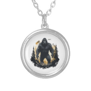 Big Foot In The Forrest Silver Plated Necklace