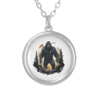 Big Foot In The Forrest Silver Plated Necklace