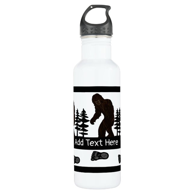 Big Foot in Trees Personalized  Stainless Steel   Water Bottle (Front)