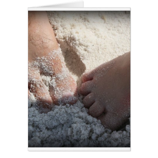 Big Foot Little Foot at the Beach Florida gulf Card