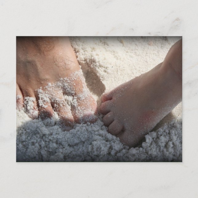 Big Foot Little Foot at the Beach Florida gulf Postcard (Front)