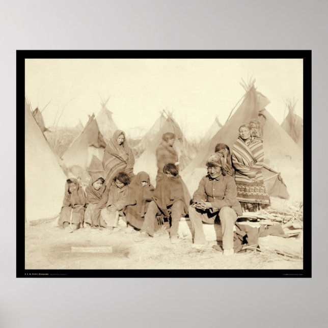 Big Foot Miniconjou Indian Camp SD 1891 Poster (Front)