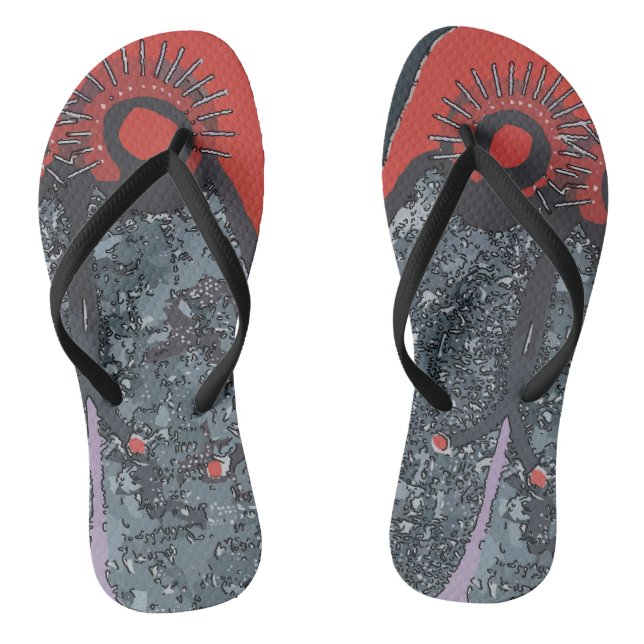 Big Foot One Toe  Abstract Flip Flops (Footbed)