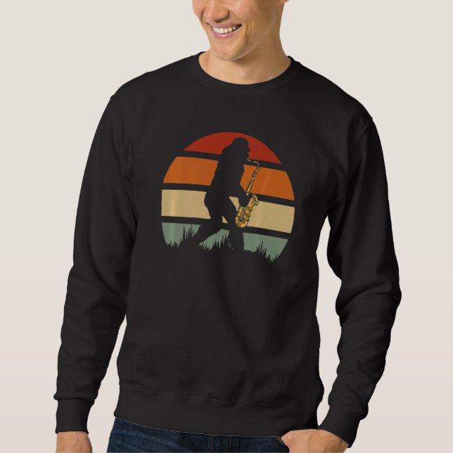 Big Foot Playing Saxophone  Sweatshirt (Front)