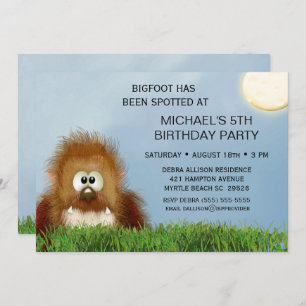 Big Foot/ Sasquatch Birthday Party Invitation