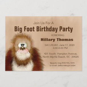 Big Foot/ Sasquatch Birthday Party Invitation