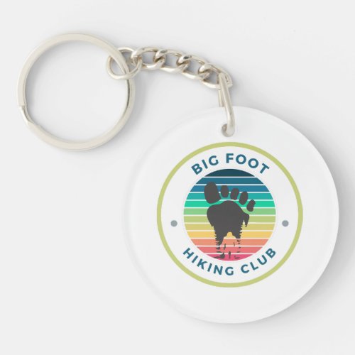 Big foot sasquatch hiking club keychain