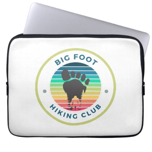Big foot sasquatch hiking club laptop sleeve